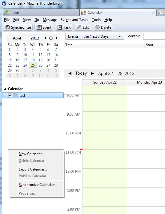 Google Calendar in Mozilla Thunderbird LunaStudios Design